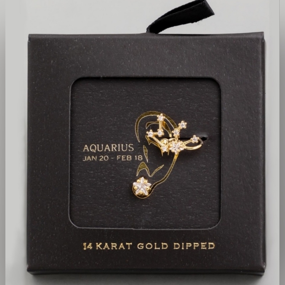 ♒️ Aquarius Constellation Ear Cuff Earring with Crystals🏺